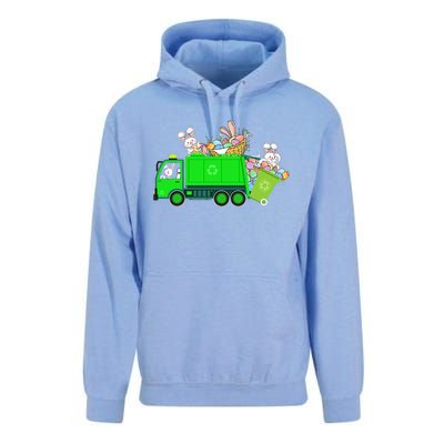 Bunny Riding Garbage Truck Easter Day Bunny Garbage Truck Cute Gift Unisex Surf Hoodie