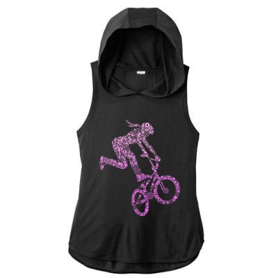 Bmx Rider Girl Bike Bicycle Stunt Racing Ladies PosiCharge Tri-Blend Wicking Draft Hoodie Tank