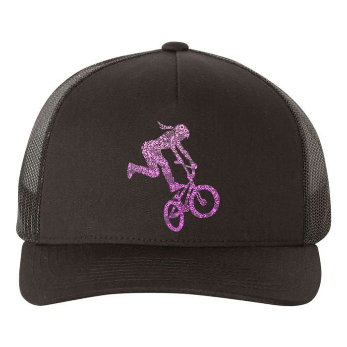 Bmx Rider Girl Bike Bicycle Stunt Racing Yupoong Adult 5-Panel Trucker Hat