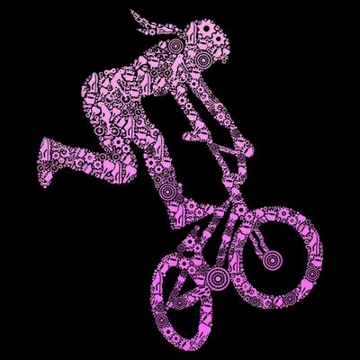 Bmx Rider Girl Bike Bicycle Stunt Racing T-Shirt