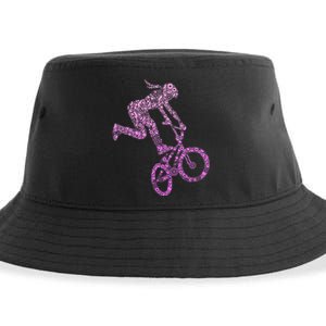 Bmx Rider Girl Bike Bicycle Stunt Racing Sustainable Bucket Hat