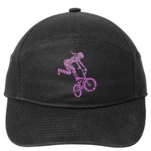 Bmx Rider Girl Bike Bicycle Stunt Racing 7-Panel Snapback Hat