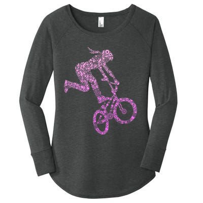 Bmx Rider Girl Bike Bicycle Stunt Racing Women's Perfect Tri Tunic Long Sleeve Shirt