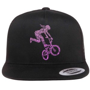 Bmx Rider Girl Bike Bicycle Stunt Racing Flat Bill Trucker Hat