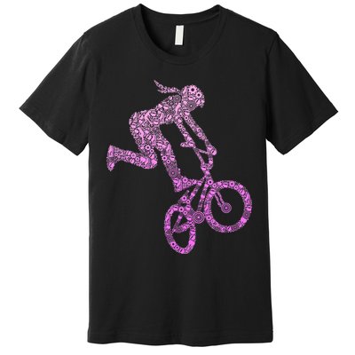 Bmx Rider Girl Bike Bicycle Stunt Racing Premium T-Shirt