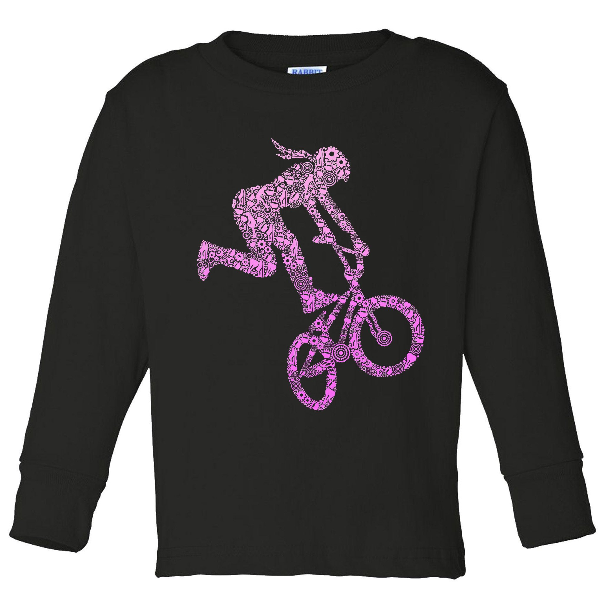 Bmx Rider Girl Bike Bicycle Stunt Racing Toddler Long Sleeve Shirt