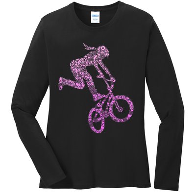 Bmx Rider Girl Bike Bicycle Stunt Racing Ladies Long Sleeve Shirt