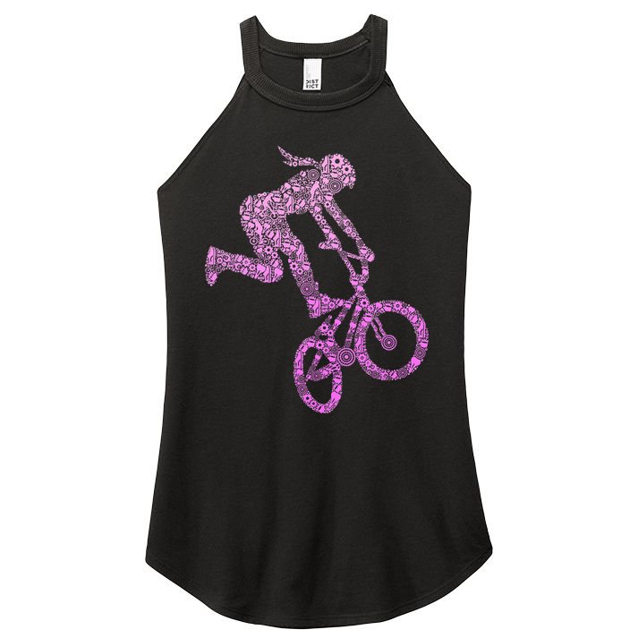 Bmx Rider Girl Bike Bicycle Stunt Racing Women's Perfect Tri Rocker Tank