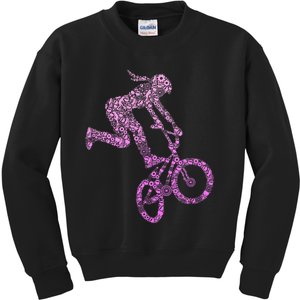 Bmx Rider Girl Bike Bicycle Stunt Racing Kids Sweatshirt