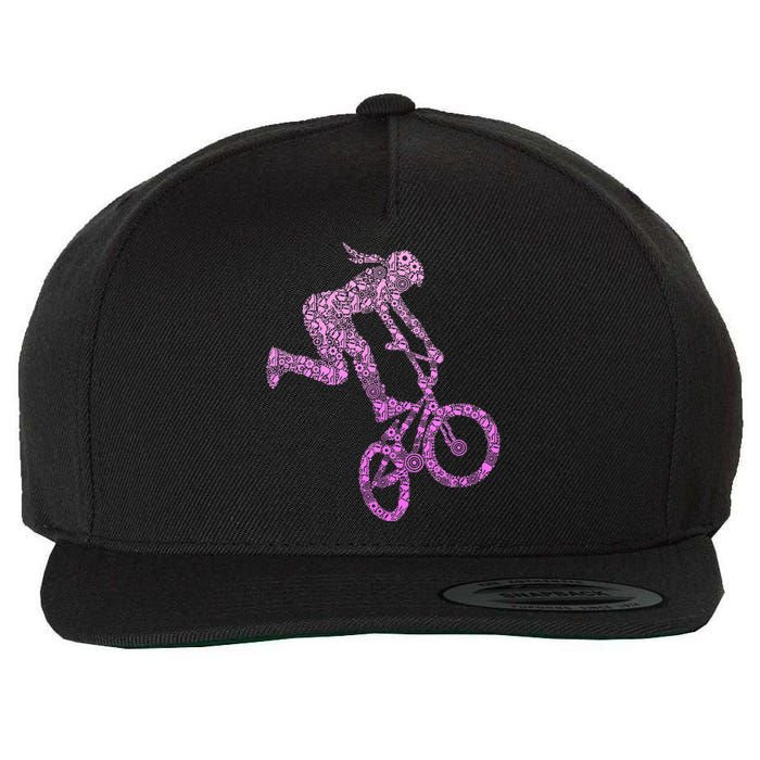 Bmx Rider Girl Bike Bicycle Stunt Racing Wool Snapback Cap