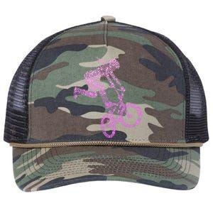 Bmx Rider Girl Bike Bicycle Stunt Racing Retro Rope Trucker Hat Cap