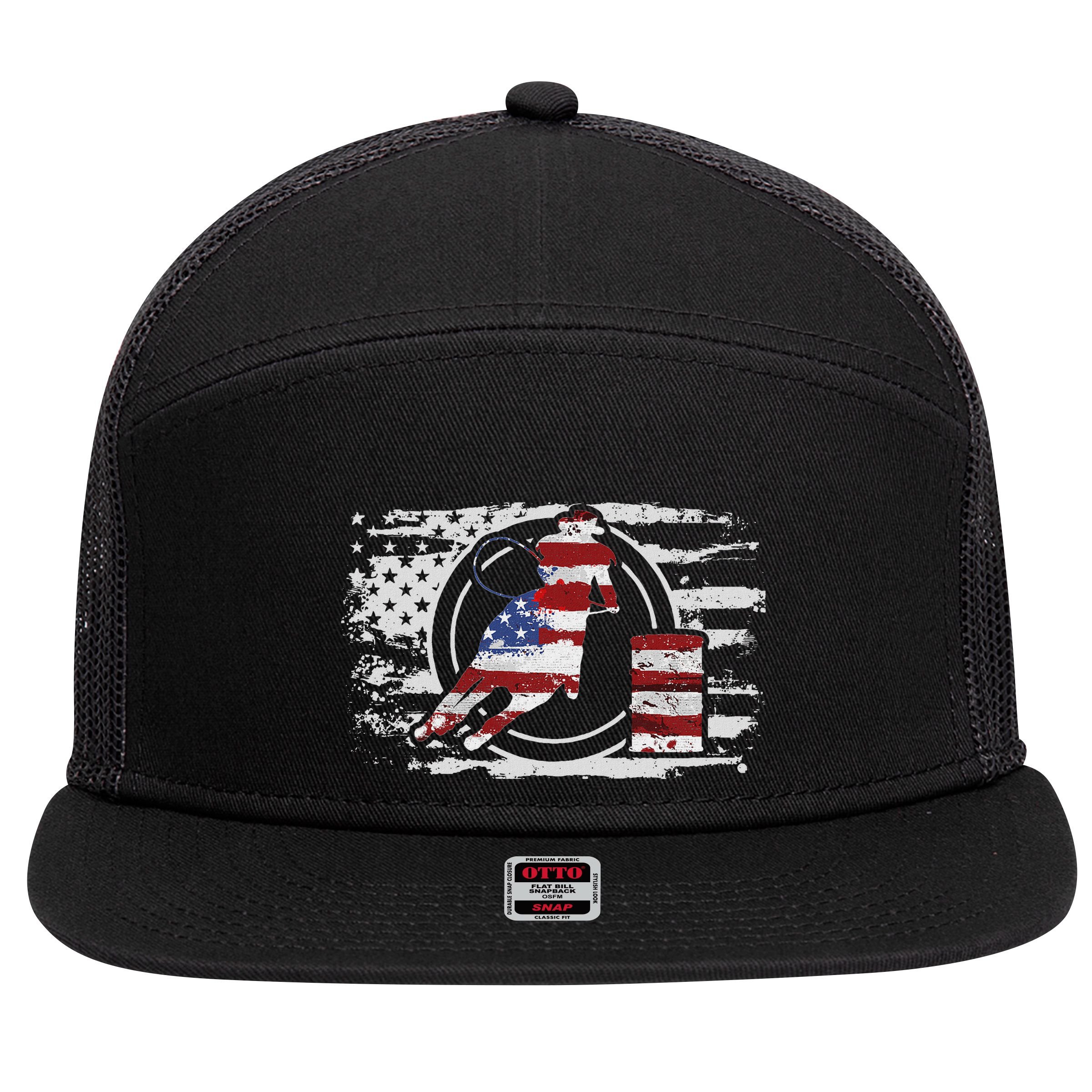 Barrel Racing Gift 7 Panel Mesh Trucker Snapback Hat