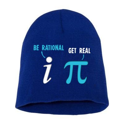 Be Rational Get Real Funny Math Joke Statistics Pun Gift Short Acrylic Beanie