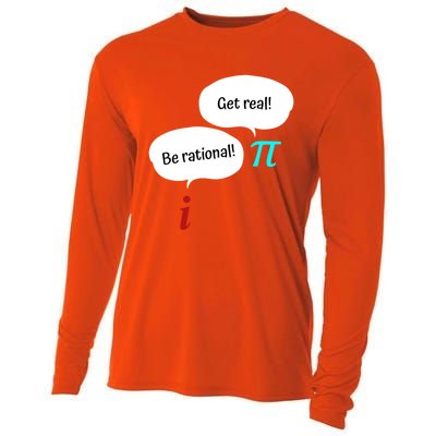 Be Rational Get Real Math Teacher Pi Mathematic Algebra Funny Gift Cooling Performance Long Sleeve Crew