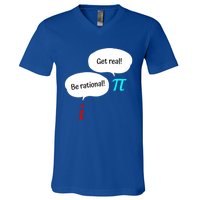 Be Rational Get Real Math Teacher Pi Mathematic Algebra Funny Gift V-Neck T-Shirt