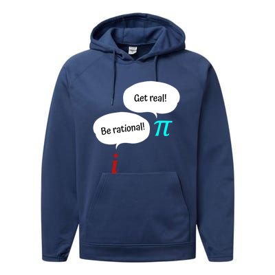 Be Rational Get Real Math Teacher Pi Mathematic Algebra Funny Gift Performance Fleece Hoodie