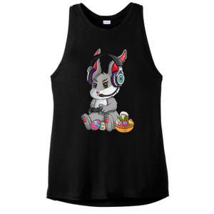 Bunny Rabbit Gaming Happy Easter Day Gamer Ladies PosiCharge Tri-Blend Wicking Tank