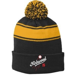 Baseball Retro Gifts For Kirkwood Stripe Pom Pom Beanie