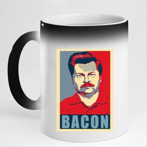 Bacon Ron Hope Swanson 11oz Black Color Changing Mug