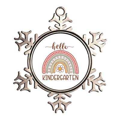 Boho Rainbow Hello Kindergarten First Day Of School Teacher Metallic Star Ornament