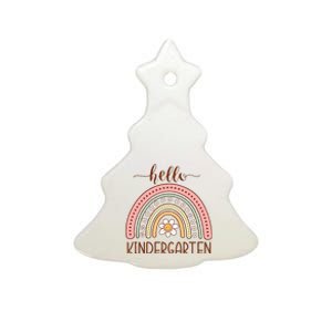 Boho Rainbow Hello Kindergarten First Day Of School Teacher Ceramic Tree Ornament