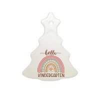 Boho Rainbow Hello Kindergarten First Day Of School Teacher Ceramic Tree Ornament