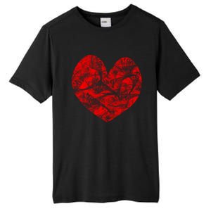 Big Red Heart Smoke Distressed Valentines Day Gift Tall Fusion ChromaSoft Performance T-Shirt