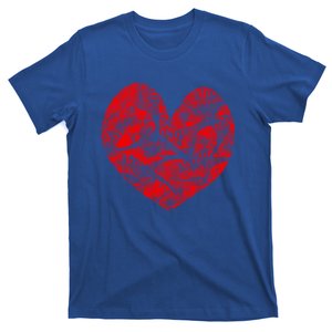 Big Red Heart Smoke Distressed Valentines Day Gift T-Shirt