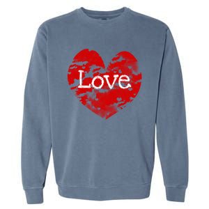 Big Red Heart Valentines Day Tee Cute Vgiftday Love Couple Gift Garment-Dyed Sweatshirt