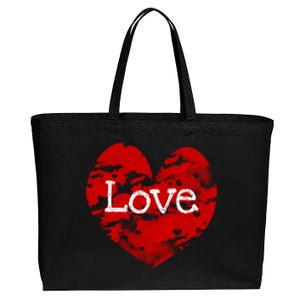 Big Red Heart Valentines Day Tee Cute Vgiftday Love Couple Gift Cotton Canvas Jumbo Tote