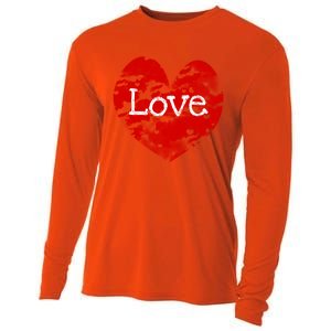 Big Red Heart Valentines Day Tee Cute Vgiftday Love Couple Cute Gift Cooling Performance Long Sleeve Crew