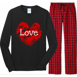 Big Red Heart Valentines Day Tee Cute Vgiftday Love Couple Cute Gift Long Sleeve Pajama Set