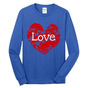 Big Red Heart Valentines Day Tee Cute Vgiftday Love Couple Cute Gift Tall Long Sleeve T-Shirt