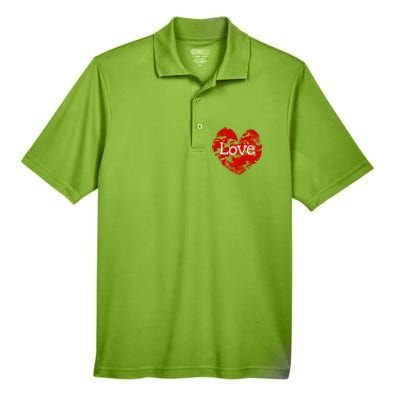 Big Red Heart Valentines Day Tee Cute Vgiftday Love Couple Gift Men's Origin Performance Pique Polo