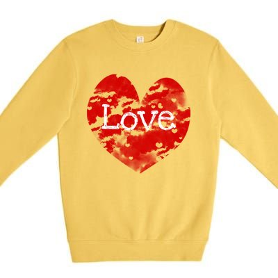 Big Red Heart Valentines Day Tee Cute Vgiftday Love Couple Gift Premium Crewneck Sweatshirt