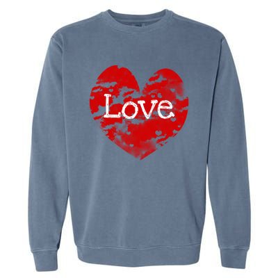 Big Red Heart Valentines Day Tee Cute Vgiftday Love Couple Gift Garment-Dyed Sweatshirt