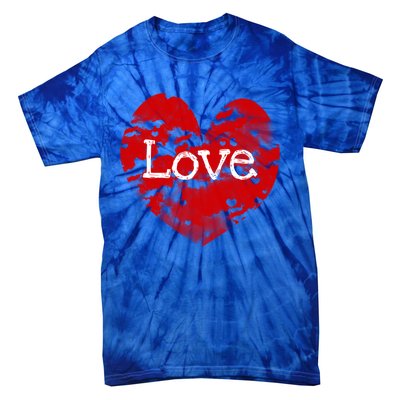 Big Red Heart Valentines Day Tee Cute Vgiftday Love Couple Gift Tie-Dye T-Shirt