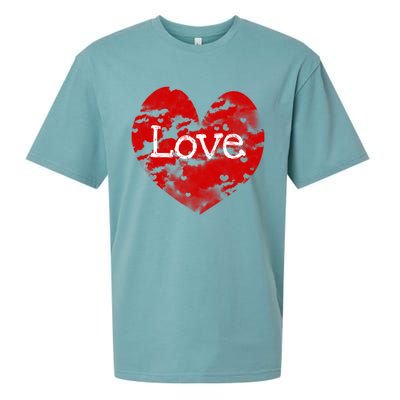 Big Red Heart Valentines Day Tee Cute Vgiftday Love Couple Gift Sueded Cloud Jersey T-Shirt