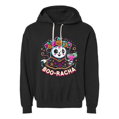 Boo Racha Happy Halloween And Cinco De Mayo Mexico Festival Style Garment-Dyed Fleece Hoodie