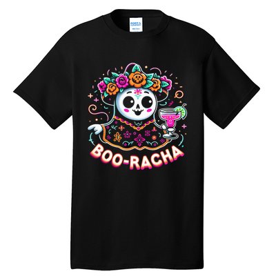 Boo Racha Happy Halloween And Cinco De Mayo Mexico Festival Style Tall T-Shirt