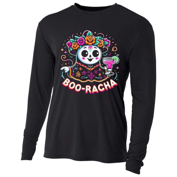 Boo Racha Happy Halloween And Cinco De Mayo Mexico Festival Style Cooling Performance Long Sleeve Crew