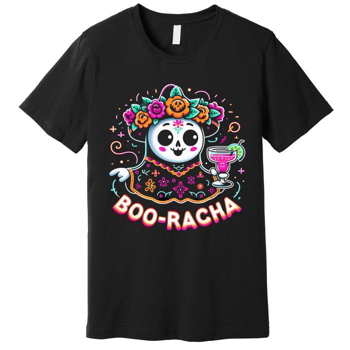 Boo Racha Happy Halloween And Cinco De Mayo Mexico Festival Style Premium T-Shirt