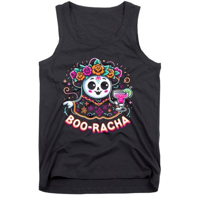 Boo Racha Happy Halloween And Cinco De Mayo Mexico Festival Style Tank Top