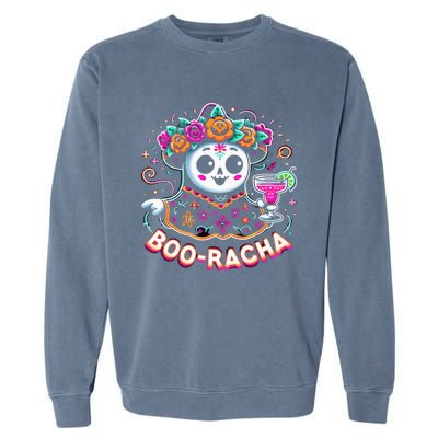 Boo Racha Happy Halloween And Cinco De Mayo Mexico Festival Style Garment-Dyed Sweatshirt