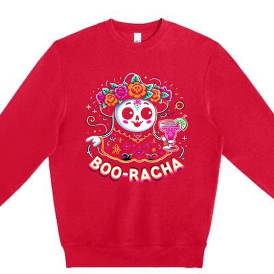 Boo Racha Happy Halloween And Cinco De Mayo Mexico Festival Style Premium Crewneck Sweatshirt