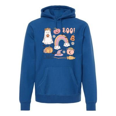 Boo Retro Halloween Ghost Design Gift Premium Hoodie