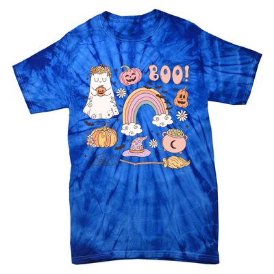 Boo Retro Halloween Ghost Design Gift Tie-Dye T-Shirt