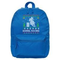 Barrel Racing Horse Sports Xmas Ugly Barrel Racing Christmas Gift 16 in Basic Backpack