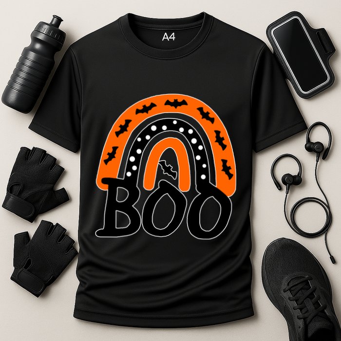 BOO Retro Halloween Rainbow Cooling Performance Crew T-Shirt