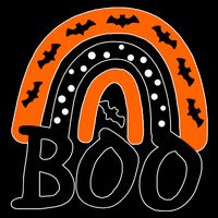 BOO Retro Halloween Rainbow 7-Panel Snapback Hat